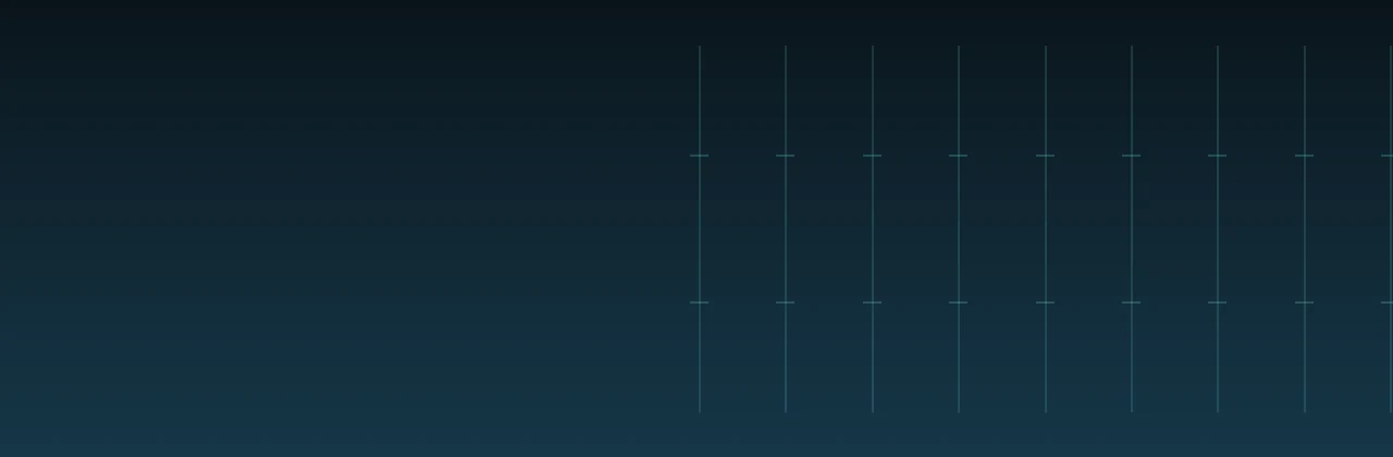 Abstract banner: gridiron yard-line motifs drawn over a navy and teal gradient