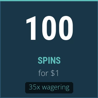 Fiche : 100 spins pour $1, 35x wagering