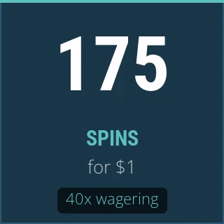 Fiche : 175 spins pour $1, 40x wagering