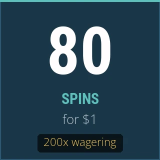 Fiche : 80 spins pour $1, 200x wagering