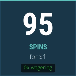 Fiche : 95 spins pour $1, 0x wagering