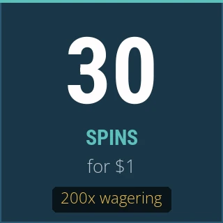 Fiche : 30 spins pour $1, 200x wagering