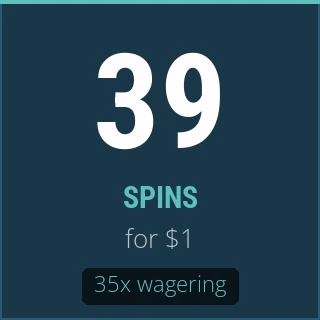 Fiche : 39 spins pour $1, 35x wagering