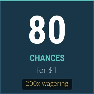 Fiche : 80 chances pour $1, 200x wagering